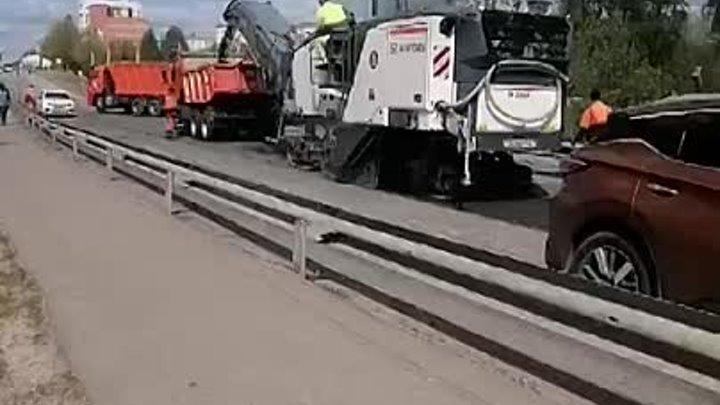 Ремонт дороги в Куровском