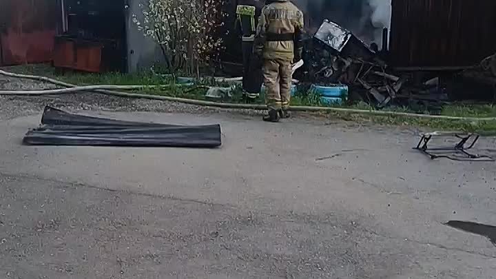 Пожар в центре Абакана