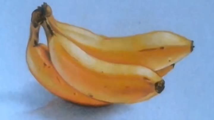 3D Рисунок "Бананы" с трехмерной иллюзией. Таймлапс