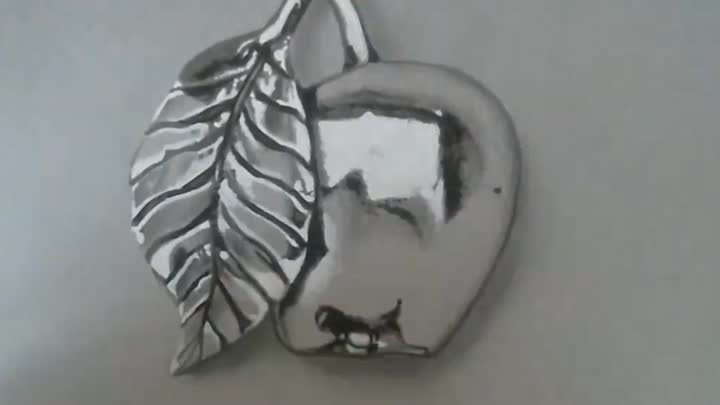 3D Рисунок "Серебряное яблоко" с трехмерной иллюзией. Таймлапс