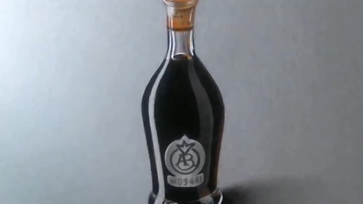 3D Рисунок "Бутылка соуса" с трехмерной иллюзией объема