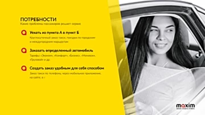Бизнес-модель сервиса заказа такси Максим