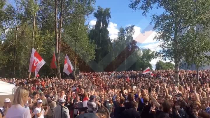 Так встречали сегодня Тихановскую в Новополацке