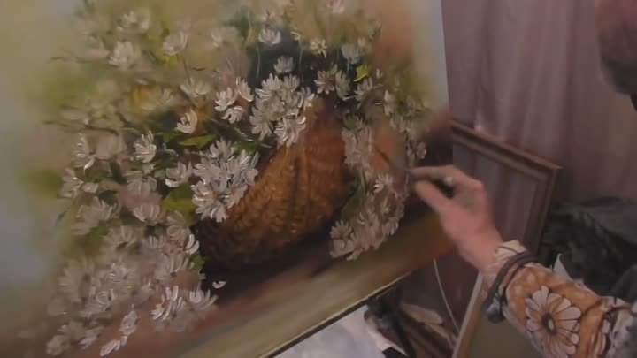 Видеоурок Сахарова Как научиться рисовать ромашки живопись для начин ...