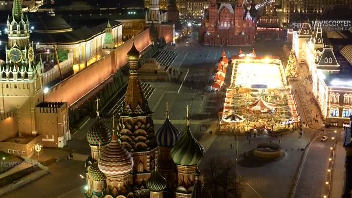 NEWSCOPTER - Beautiful Moscow Nights 4К Aerial. Новогодняя Москва 20 ...
