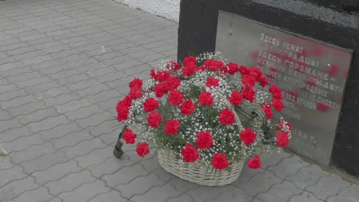 Возложение цветов на Ленинградском кладбище