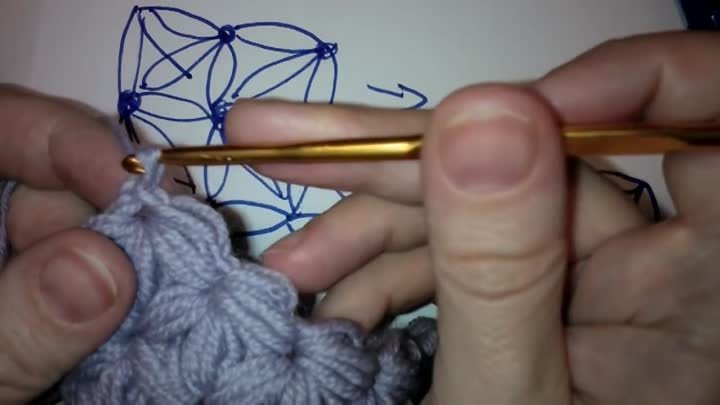 1 Вязание крючком Узор Звездочки Схема Crochet Star Stitch pattern