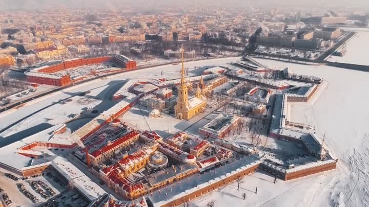 Настоящая зима в Санкт-Петербурге, аэросъемка  One Wonderful Winter  ...