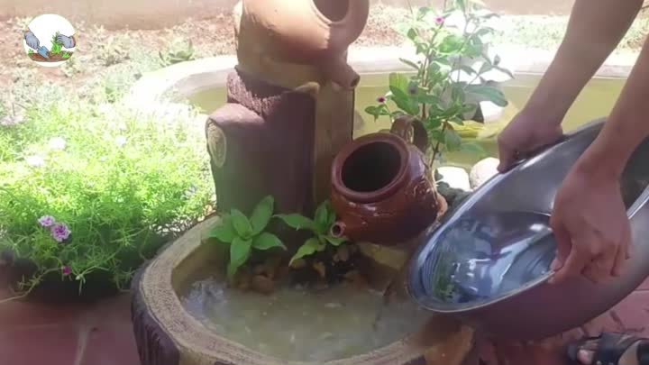 Оригинальный фонтан для сада
