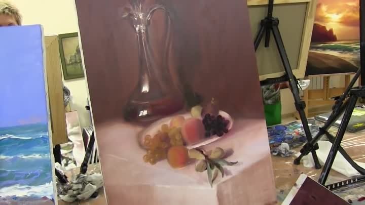Игорь Сахаров, научиться рисовать натюрморт маслом, фрукты маслом