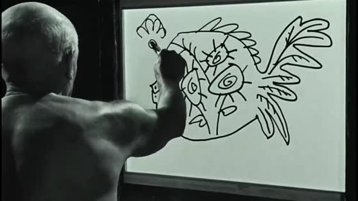 Пикассо создает шедевр за 5 минут ~ Фрагмент фильма «Тайны Пикассо»