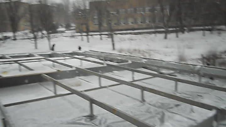 Утепление СТО зимой (г.Донецк - 2014г.).