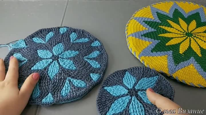 Новая техника вязания Крючком рисунка по кругу рельефными столбиками
