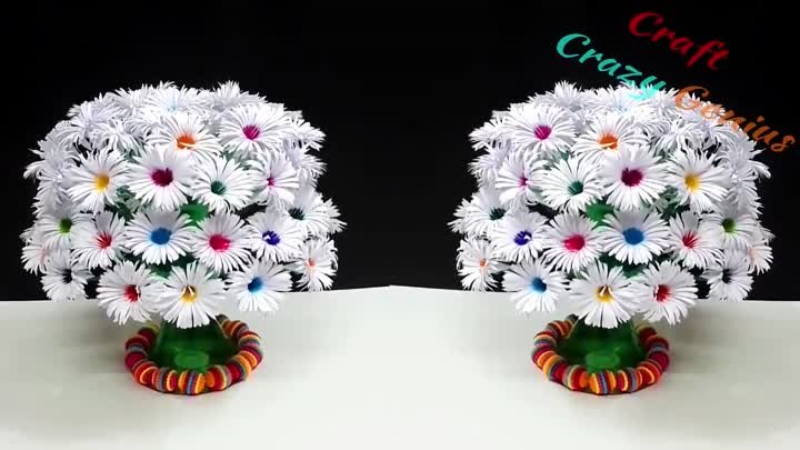 DIY-Paper flowers Guldasta made with Empty Plastic bottles-Paper ka  ...