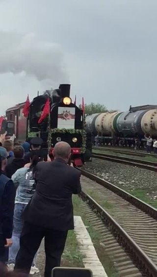 Поезд победы в городе воинской славы Калаче на Дону.