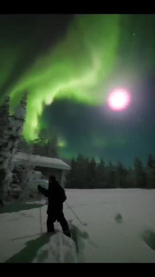 Ярчайшее северное сияние в Финляндии