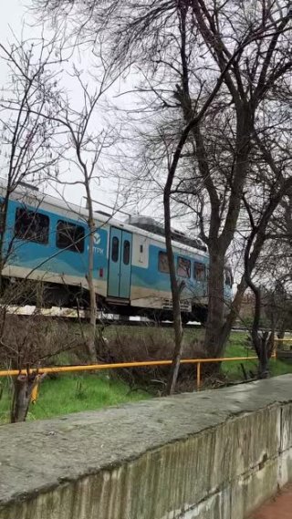 Феодосия. 1-й городской пляж. Поезд. 250124