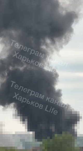 В Харькове после прилёта пожар
