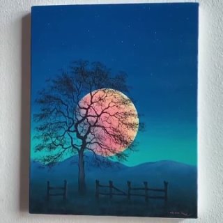 How To Paint Moonlight Sky Acrylic Artwork