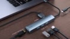 USB-концентратор Baseus, USB 3,0, RJ45, кардридер, OTG-адапт...