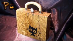 Сумка-клатч из дерева дуб. Handbag made of wood oak