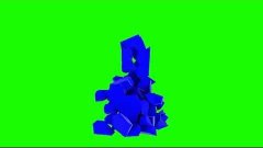demolishing blue block in green screen free stock footage