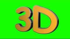 3D in green screen free stock footage