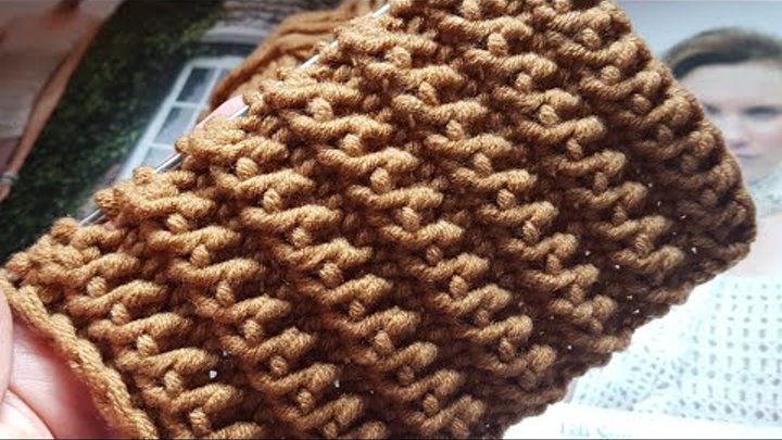 Потрясающей красоты рельефная резинка спицами 👸 knitting pattern.