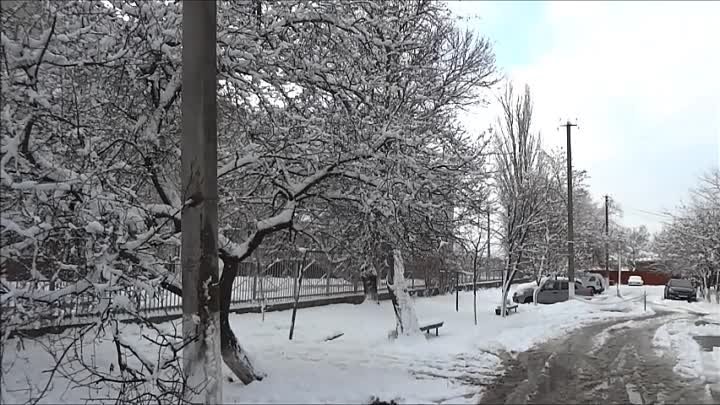 В Приморско-Ахтарск - пришла зима.