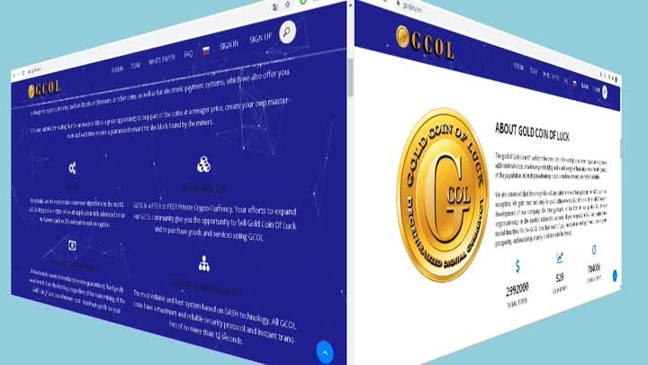 Gold Coin Of Luck Decentralized Digital Currency GCOL