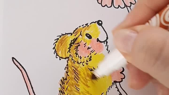 Рисуем мышку с цветком