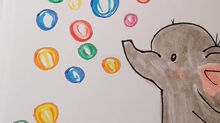 Рисуем слоника, который пускает бульбашки