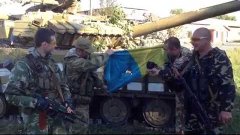 Колонна украинских танков захвачена ополченцами Старобешево