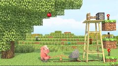 Minecraft Анимация Свинья и Яблоко/Minecraft Animation Pig a...