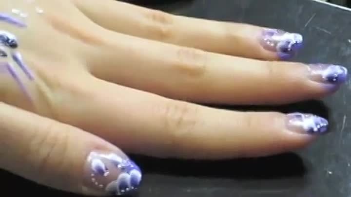 One Stroke Flower Nails