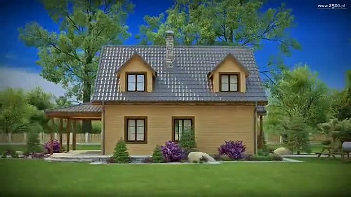 средний деревянный дом
