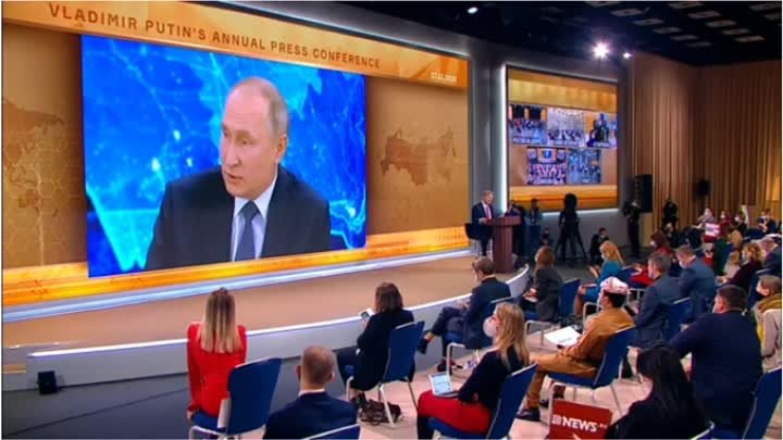 Большая пресс-конференция президента России Владимира Путина. 17 дек ...