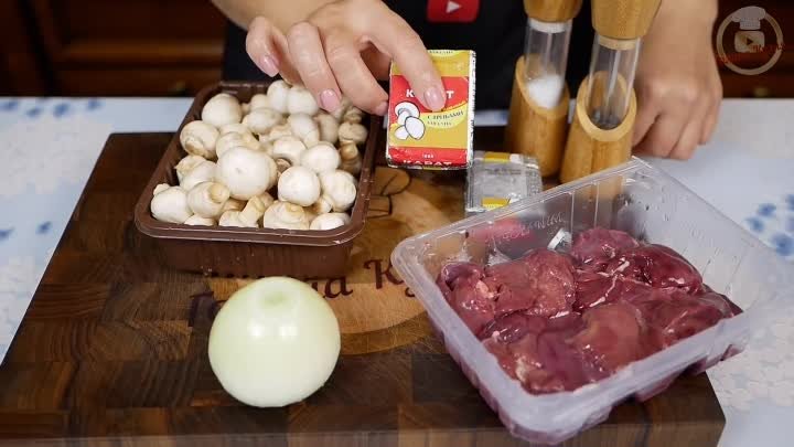 Идея для вкусного обеда! Куриная печень с грибами в сырном соусе, цы ...