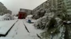 09.10.16. Аномальный снегопад в Новосибирске. Последствия ст...
