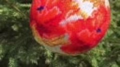 «Гобеленовый мак» интерьерный шар 10см