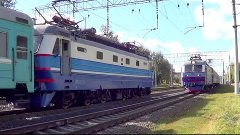 Встреча ЧС2К-859 и ЧС2К-566 с поездами №71 и №382