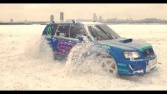 Subaru STI drifting in snow [HD]