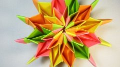 как сделать оригами кусудаму-трансфомер фейрверк из бумаги