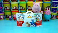 kinder surprise play doh eggs tom and jerry, frozen peppa pi...