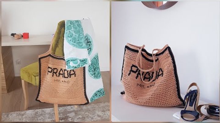 Вяжем легендарную сумку "Prada" 👜 crochet bag. Подробный  ...