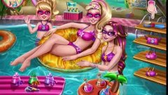 Super Barbie pool party - Kids Games Tv