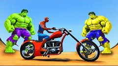 Spiderman &amp; Brothers HULK COLORS ride their Bikes &amp; have Fun...