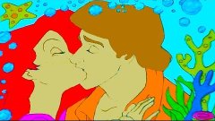 Kiss Ariel Princess New Coloring Pages for Kids Colors Color...