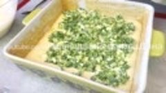 Заливной пирог с зеленым луком и яйцом, рецепт теста на кефи...