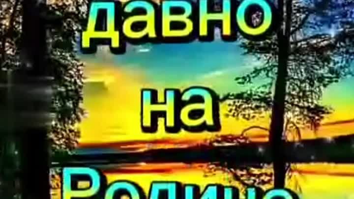 Давно на родине я не был...